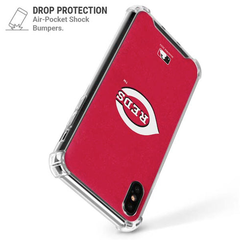 MLB Cincinnati Reds - Solid Distressed iPhone XS Max Clear Case
